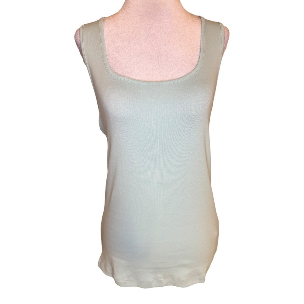 J. Crew Tank Top Medium Sleeveless Ribbed Knit Square Neck Mint Green Casual